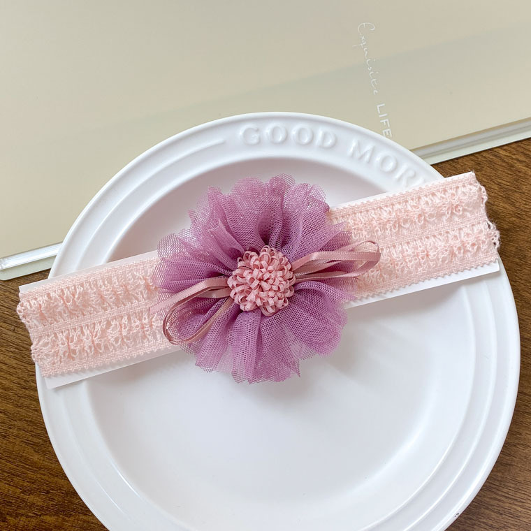 Picture of Korean Style Big Flower Baby Hair Band Female Baby Full Moon Hundred Days Photo Headwear Baby Princess Sweet Hair Accessories