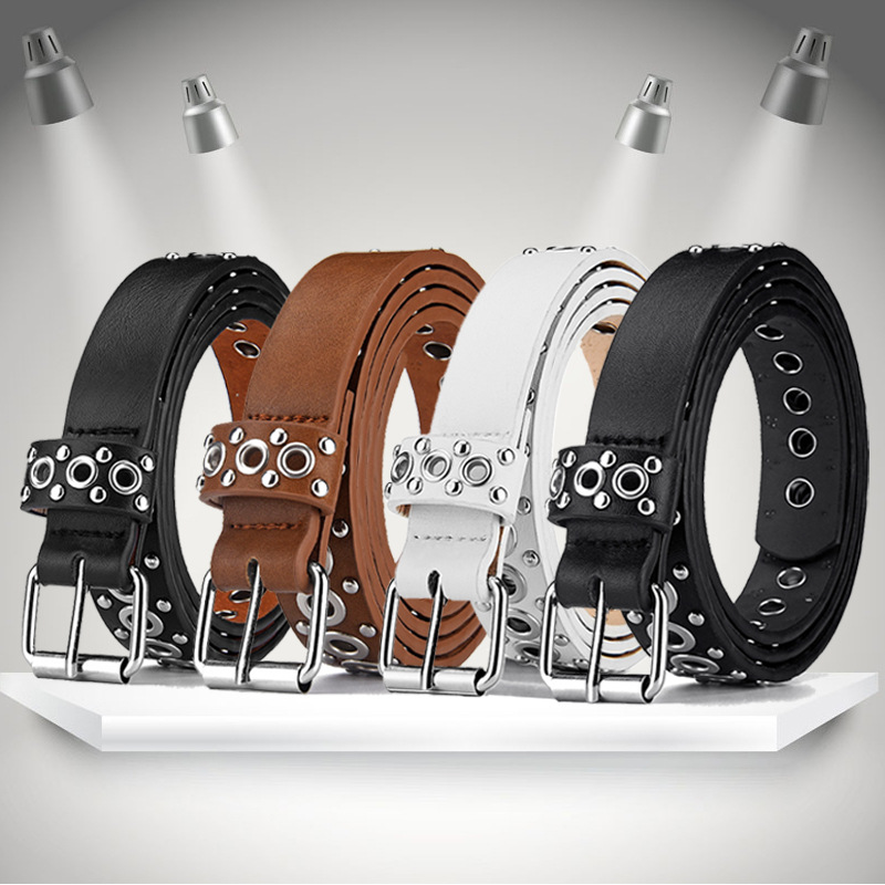Picture of Belt Women's European and American Punk Rivet Street Personality Men's Belt Air Eye Belt Girls' Cross-border Hipsound Hair