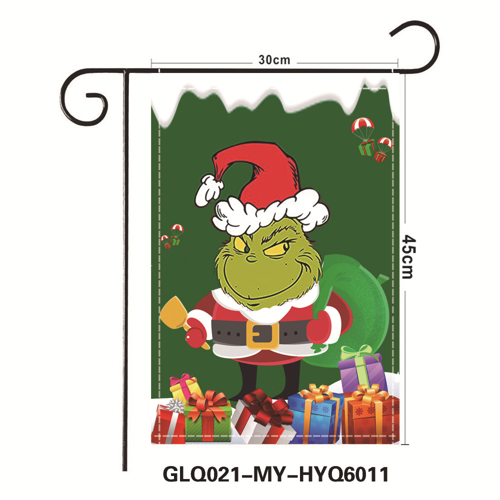 Picture of Amazon New Grinch Christmas Garden Flag Merry Grinchmas Green Hair Monster Flag