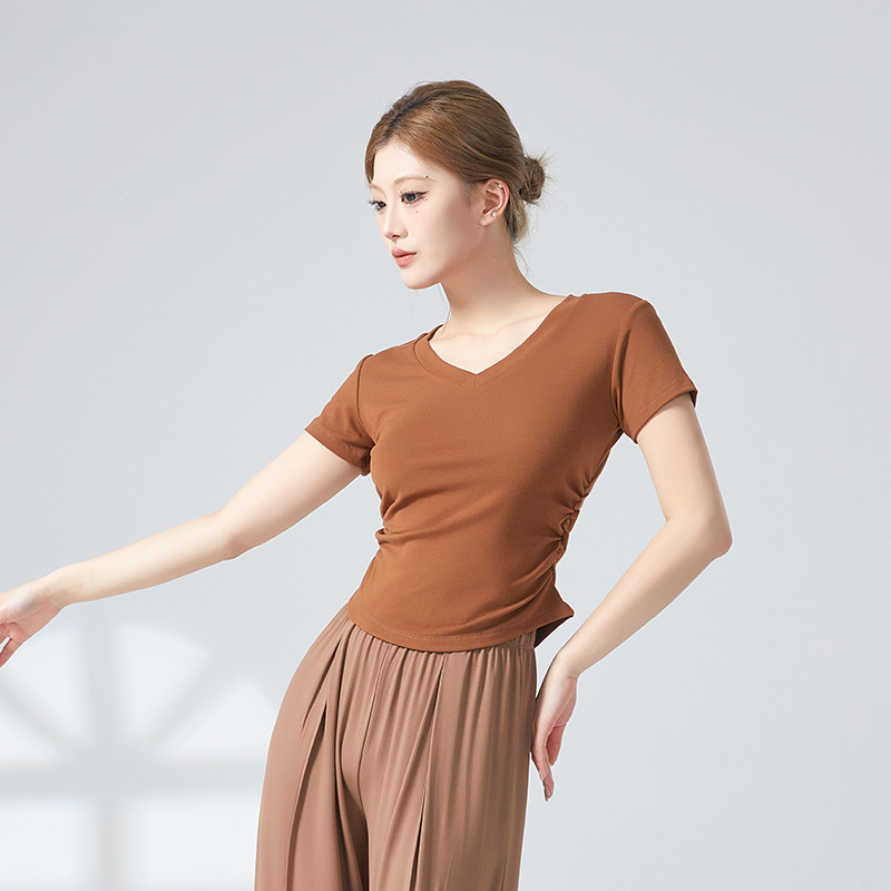 Picture of Dance Suit Top Women's V-neck Slim Look Classical Dance Suit Modern Dance National New Style Clothing Adult Dance Practice Suit