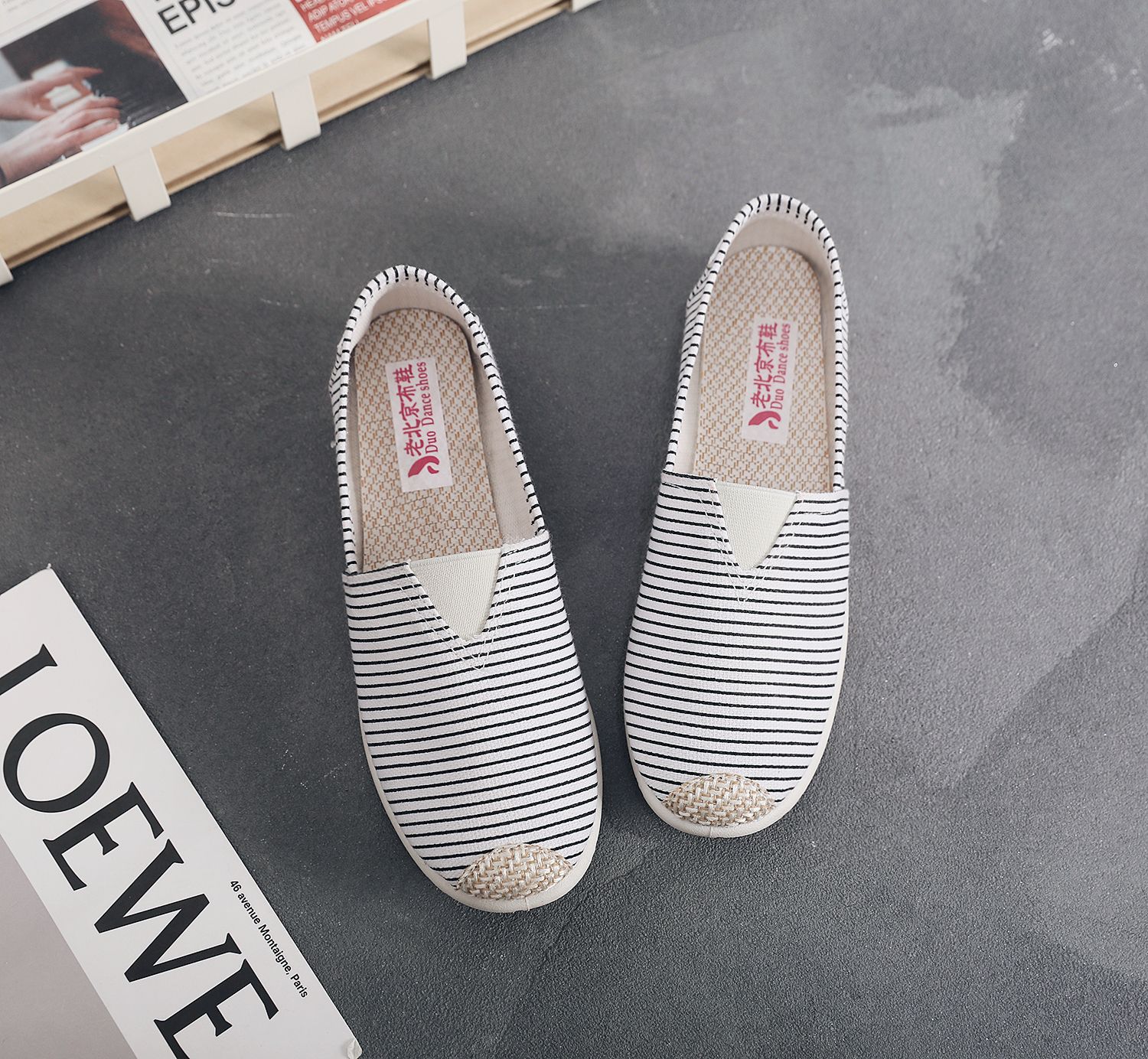 Picture of Spring New Style Old Beijing Cloth Shoes Women's Soft-Soled Lazy Shoes Canvas Foreign Trade Shoes Fisherman's Shoes Korean Version Versatile