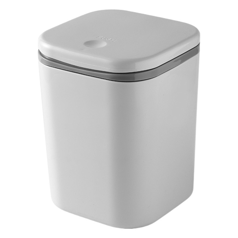 Small Desktop Trash Can for Home Office High-End Dormitory Press with Lid Mini Plastic Storage Trash Can