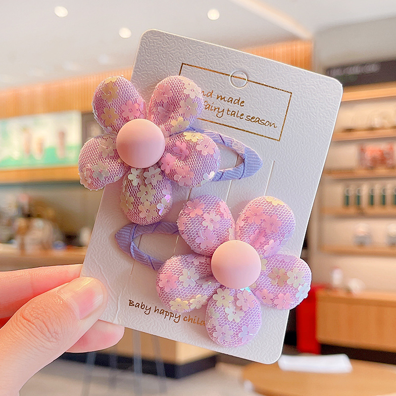 Picture of New Flower hairpin fresh baby hairpin headdress flower children's hair accessories do not hurt hair BB clip girl bangs clip headdress