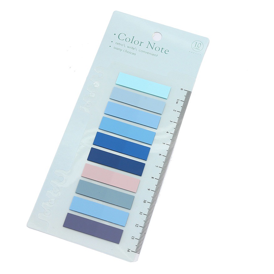 Morandi color PET material sticky notes 10 creative color tearable index stickers student bookmarks