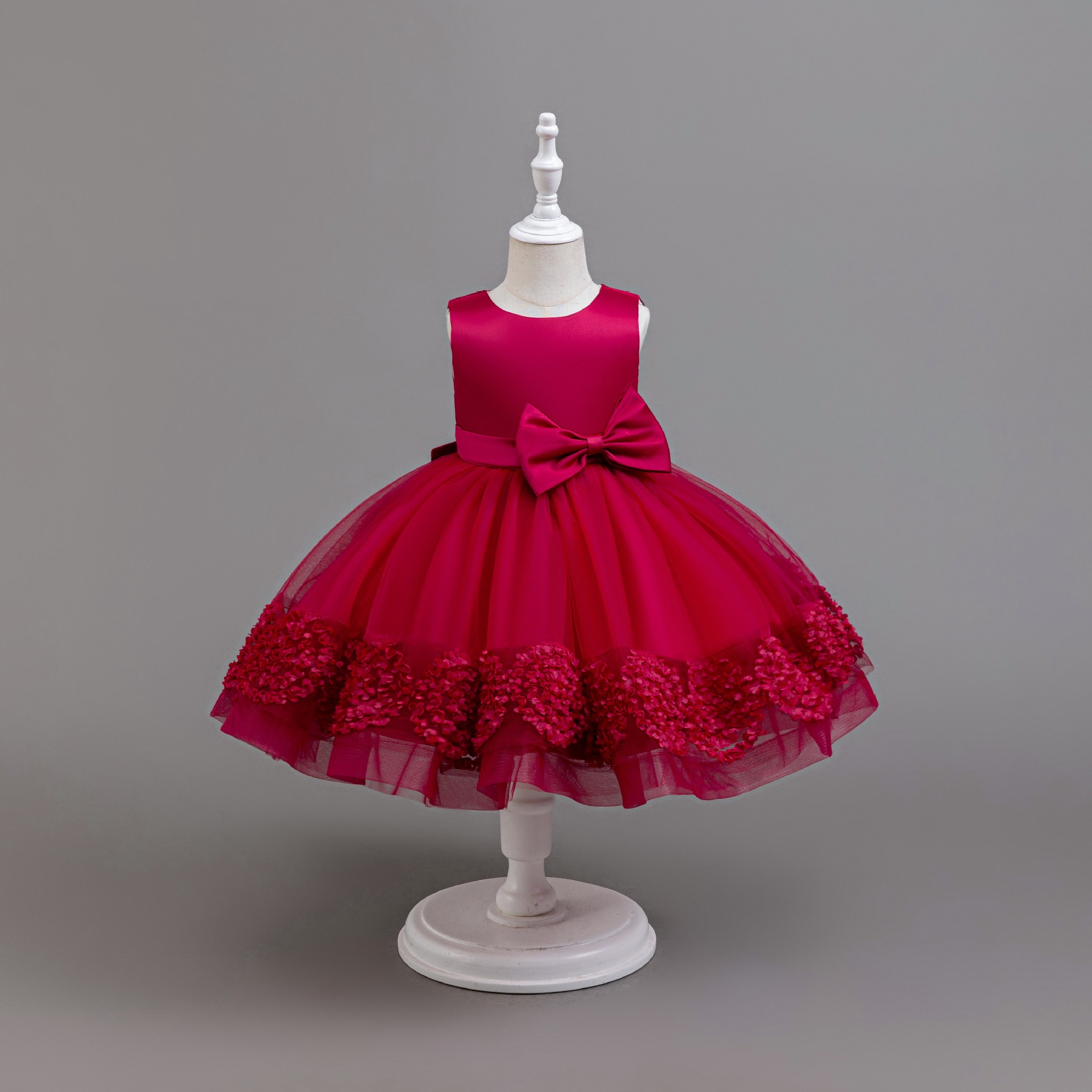 Girls' Dress, Children's Princess Dress, Mesh Tutu Skirt, Flower Girl Dress, Cross-Border One-Year-Old Little Girl Performance Costume