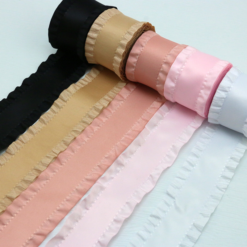 4cm Skirt Ribbon Wrinkle Ribbon Ribbon Ribbon Flowers Wedding Gift Packaging Ribbon in stock 4.5 m/Roll