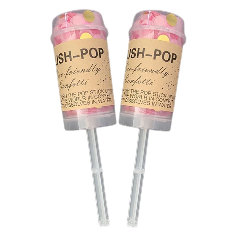 Hot Sale mini push music fireworks wedding supplies party rainbow rain paper scraps push music handheld spray tube