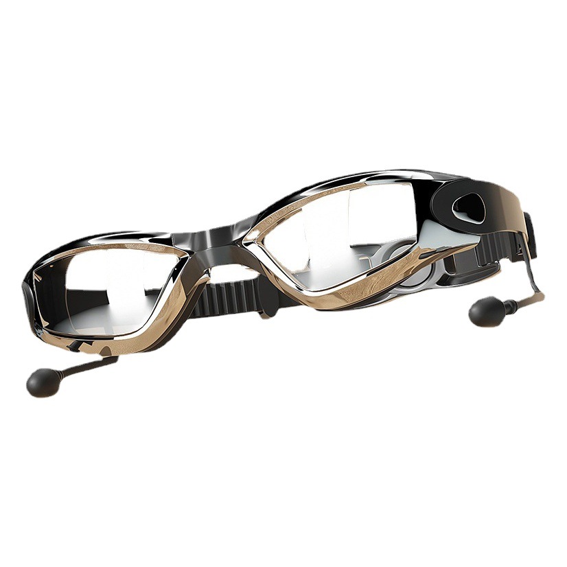 You swimming goggles transparent waterproof anti-fog unisex large frame electroplating swimming eye protection fashion glasses factory wholesale