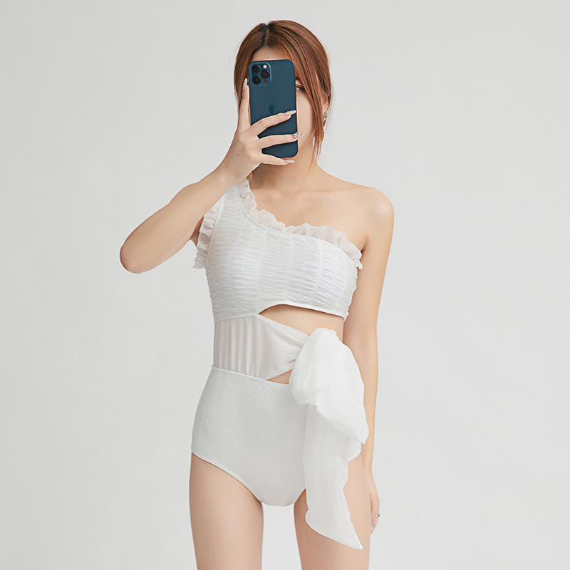 Source Factory Goddess Miss Fan Da Wind Lace one-piece Swimsuit Women's Pure Desire Girl Triangle Backless Sexy Swimsuit