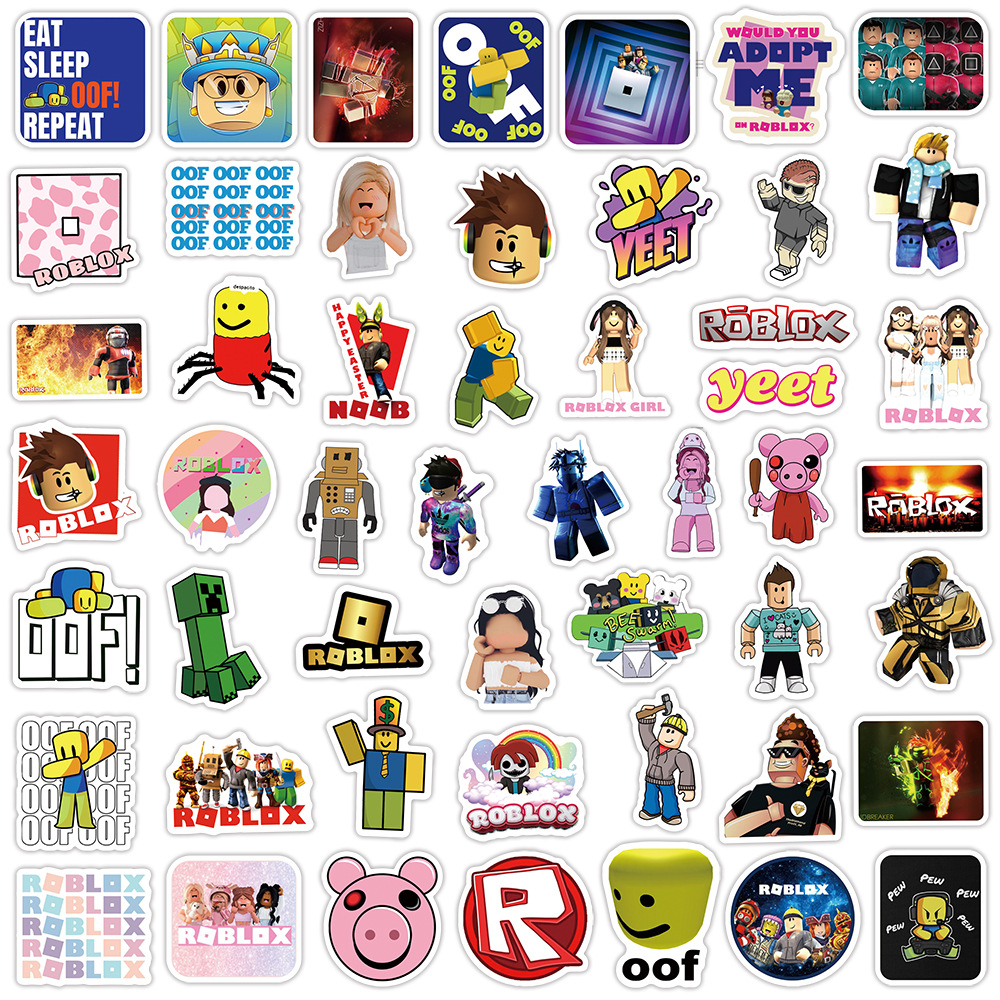 Picture of 50 pieces of ROBLOX graffiti stickers trolley case notebook cup waterproof stickers game stickers