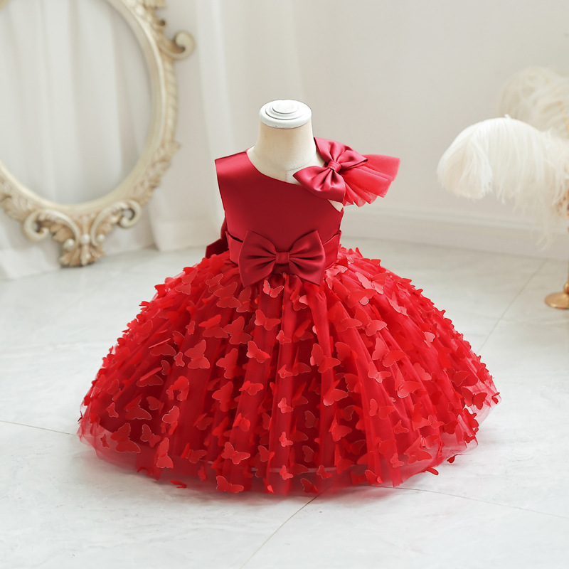 Picture of Girls Princess Dress Mesh Children's Dress 2025 New Girls Middle School Puff Skirt Birthday First Year Dress Skirt Wholesale