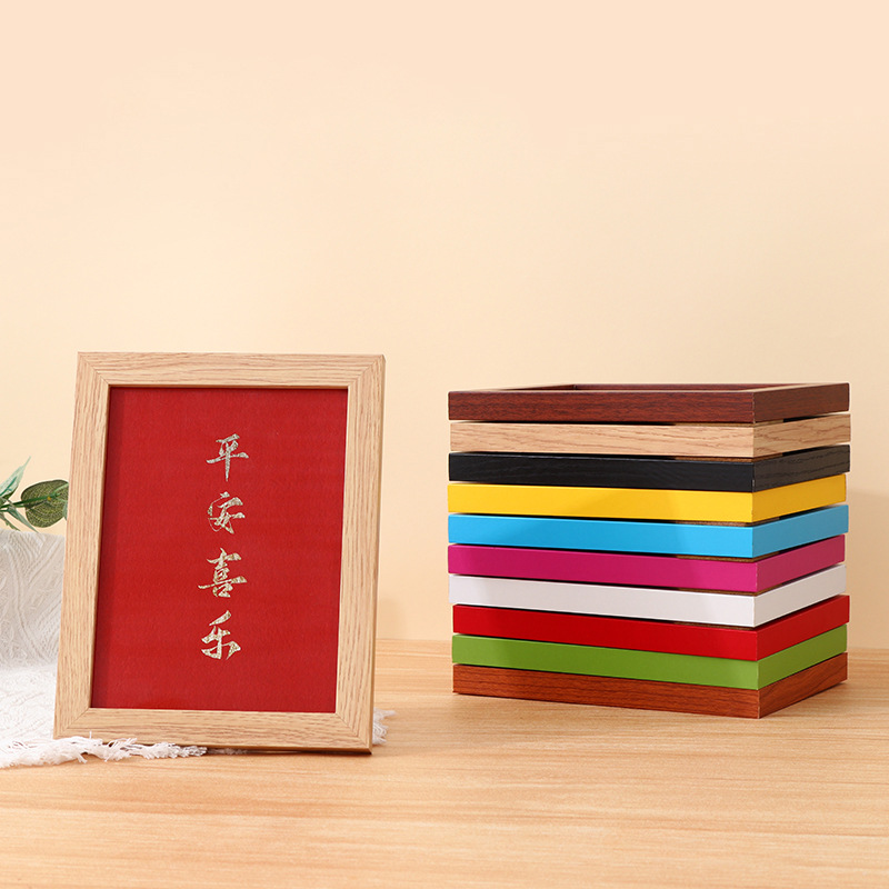 Picture of Simple wooden photo frame table 6 inch 7 inch 8 inch 10 inch puzzle photo album frame wholesale A4 children's picture frame wall