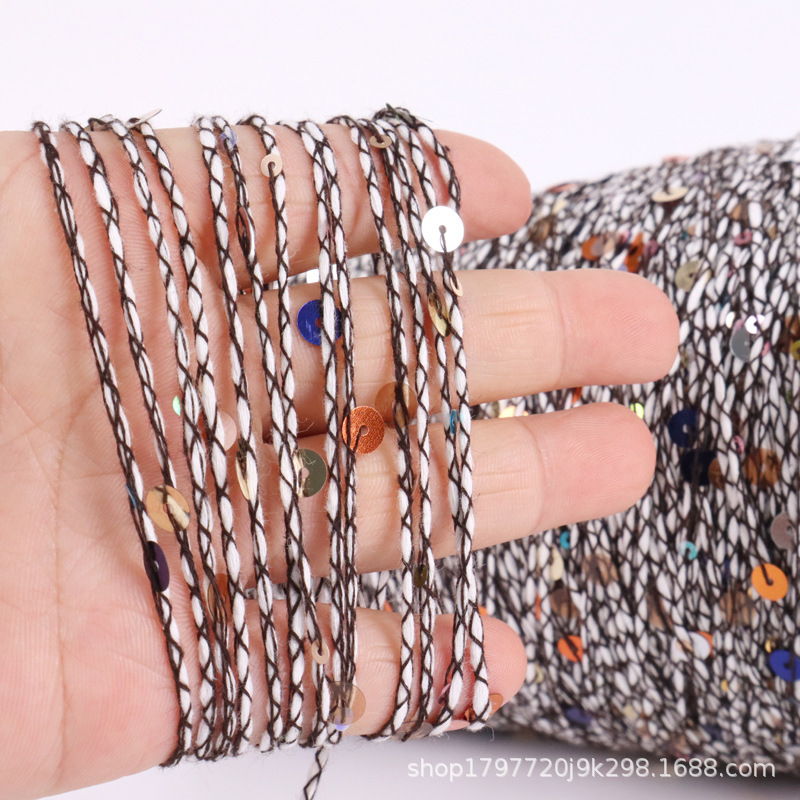 Picture of [Siyue] xiaoxiangfeng hand-knitted wool ball colorful beads cotton thread size sequined wool 500g wholesale