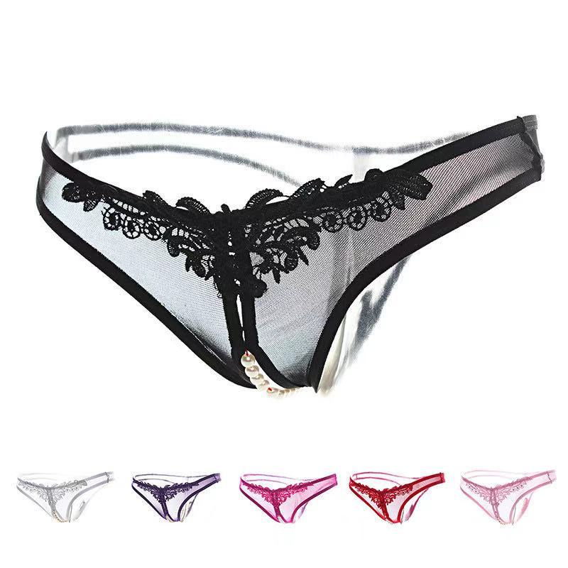 Ladies sexy underwear crotch sexy soft yarn temptation underwear perspective bow lace C pants a generation of hair