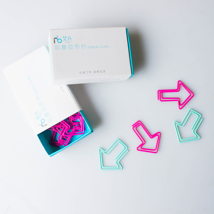 Color paper clip Green Arrow paper clip creative paper clip special-shaped paper clip plastic-coated thread paper clip