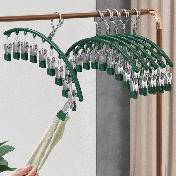 Picture of Stainless steel plastic dipping seamless socks rack multi-clip drying rack socks clip home student dormitory multi-functional drying artifact