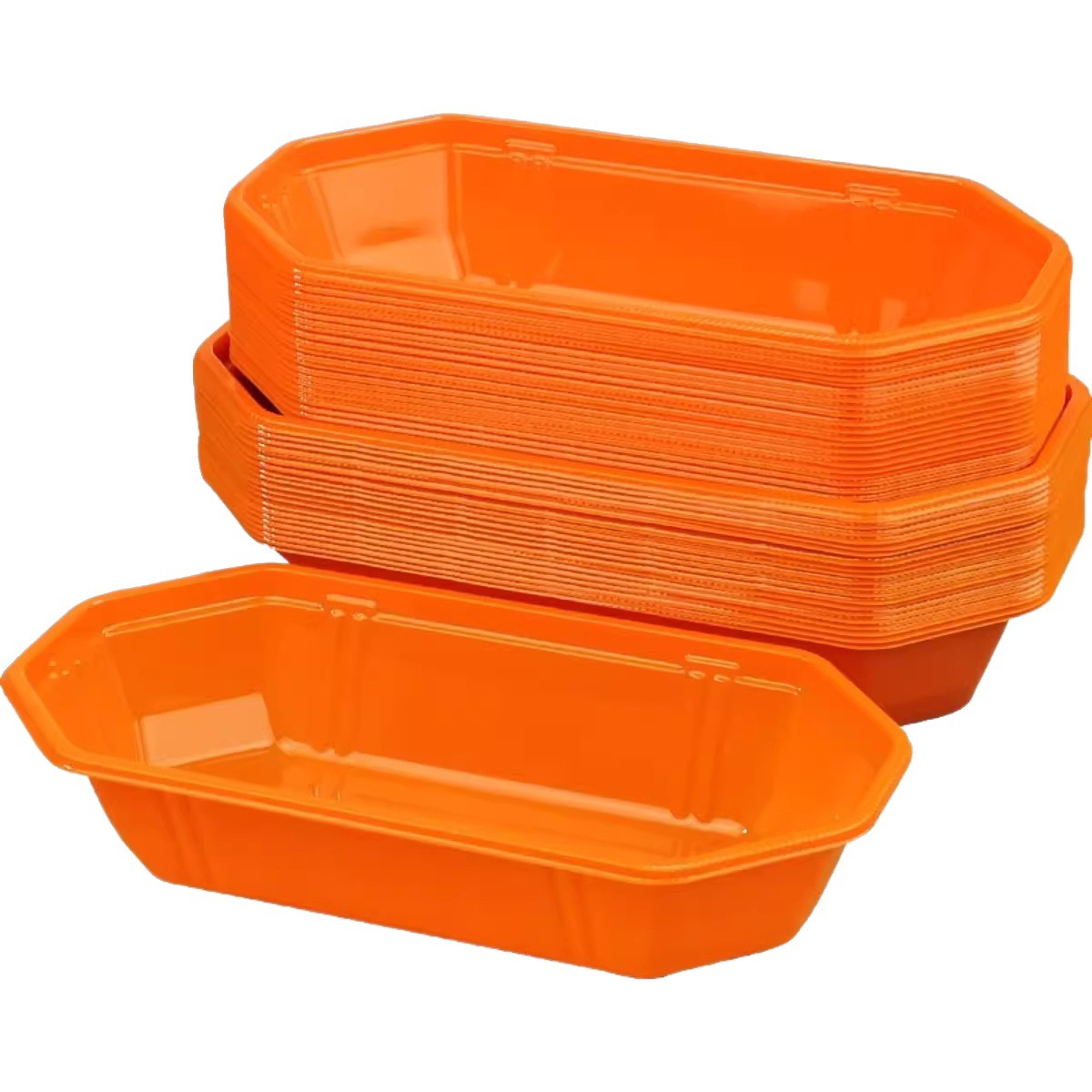 Disposable boat fruit box plastic packing box colored grape mango tray without lid rectangular packing box