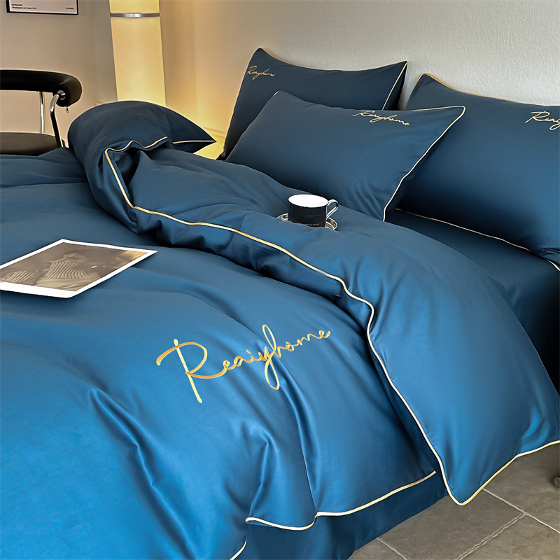 Picture of High-grade sense 120 long-staple cotton bed four-piece cotton cotton light luxury four-season universal quilt cover bed sheet bedding 4