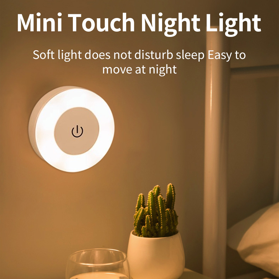 Touch-Sensitive Charging Led Night Light Bedroom Corridor Energy-Saving Bedside Lamp Baby Feeding Night Light Cross-Border Supply