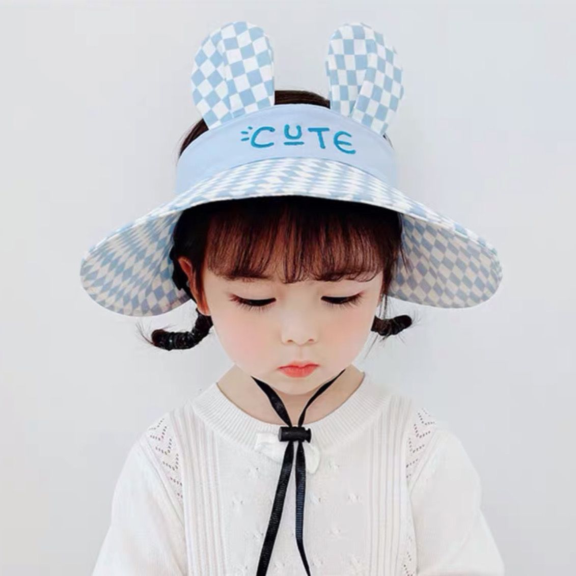 Picture of Cute Super Cute Girls' Big Brim Sunscreen Fisherman Hat Summer Sunshade Children's Empty Top Hat Fashionable Outdoor Baby Sun Hat