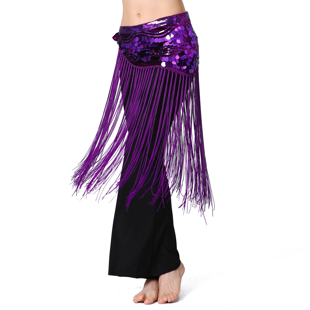 Picture of Sequin long tassel waist chain, belly dance waist chain, belly dance waist ornaments, dynamic belly dance waist chain Y1025