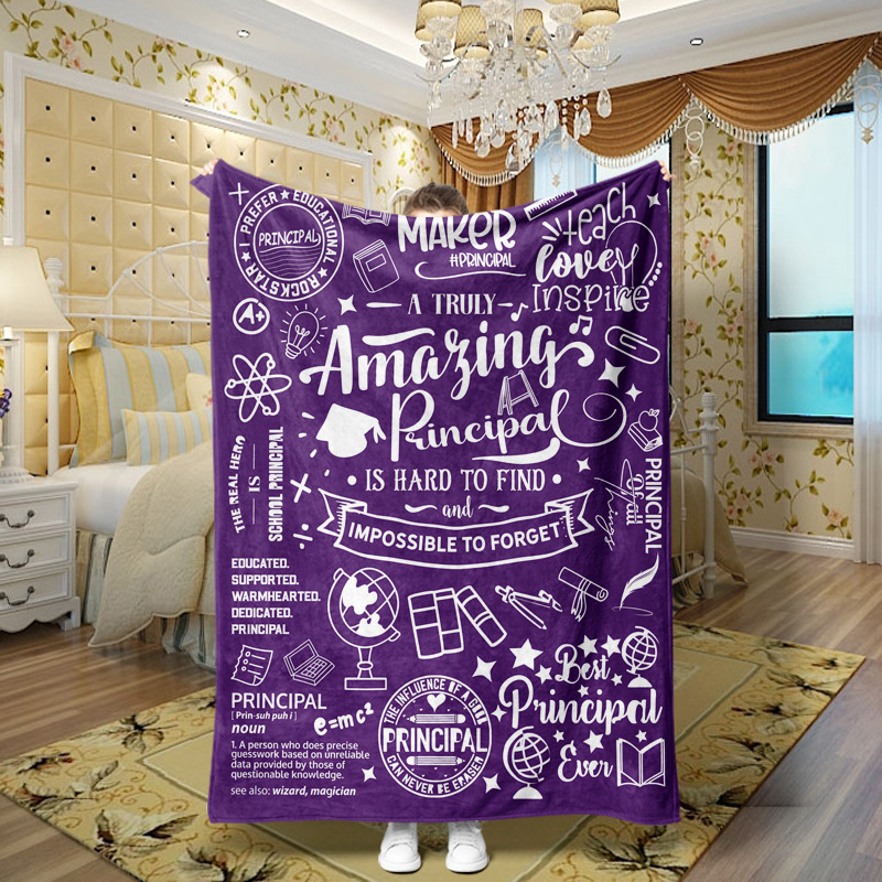 Picture of Family love teachers and students girlfriends love message flannel blanket summer air conditioning blanket autumn and winter nap printing blanket