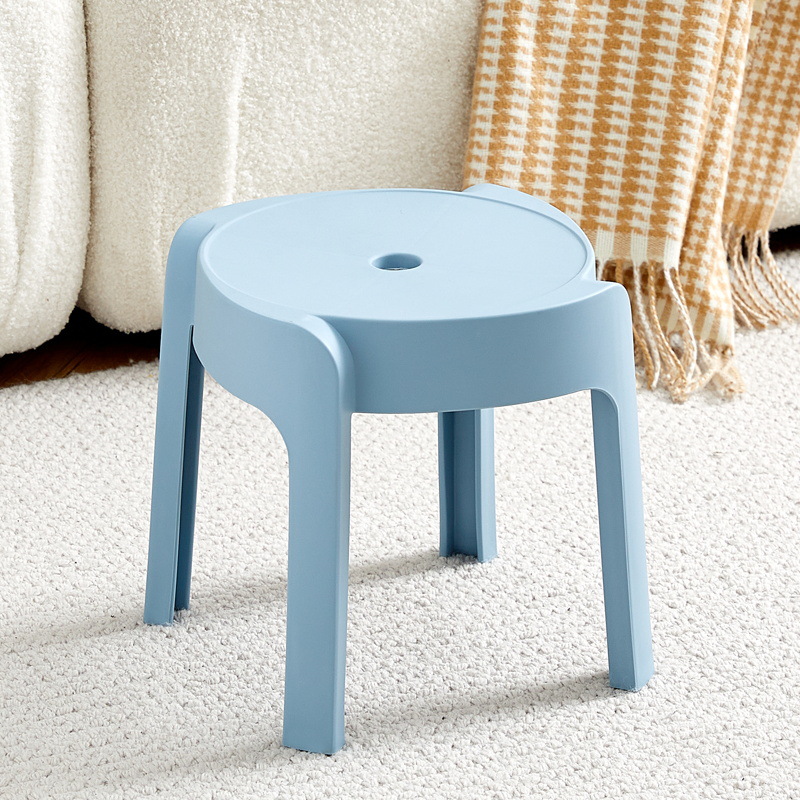 Picture of High Mature Plastic Stool Thickened Square Circle Backrest Home Dining Table Plastic Stool Dengzi Windmill Simple Bench Nordic Living Room