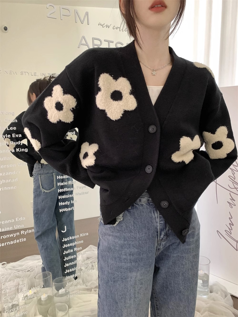 Picture of Spring and Autumn 2024 New European women's clothing loose outer wear knitted cardigan European Station coat women's sweater