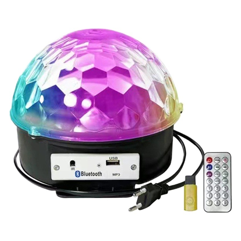 Colorful rotating crystal big magic ball with bluetooth remote control MP3 stage lamp disco magic ball lamp ktv voice control flash