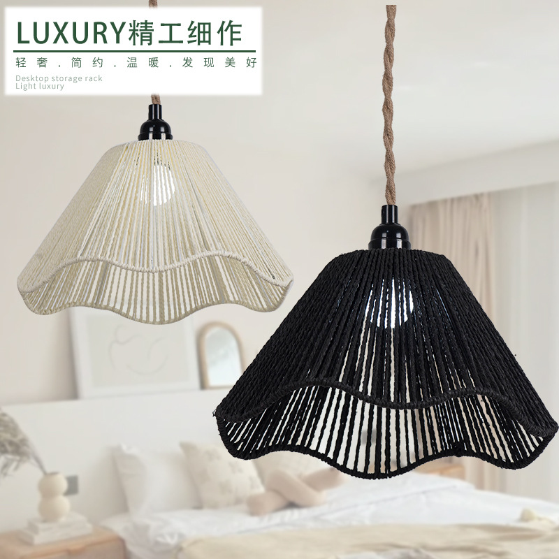 Chinese Restaurant Lampshade Vintage Straw Hat Chandelier Hot Pot Shop Shuji Feng Tea Room Study Homestay Bar Lighting Decoration