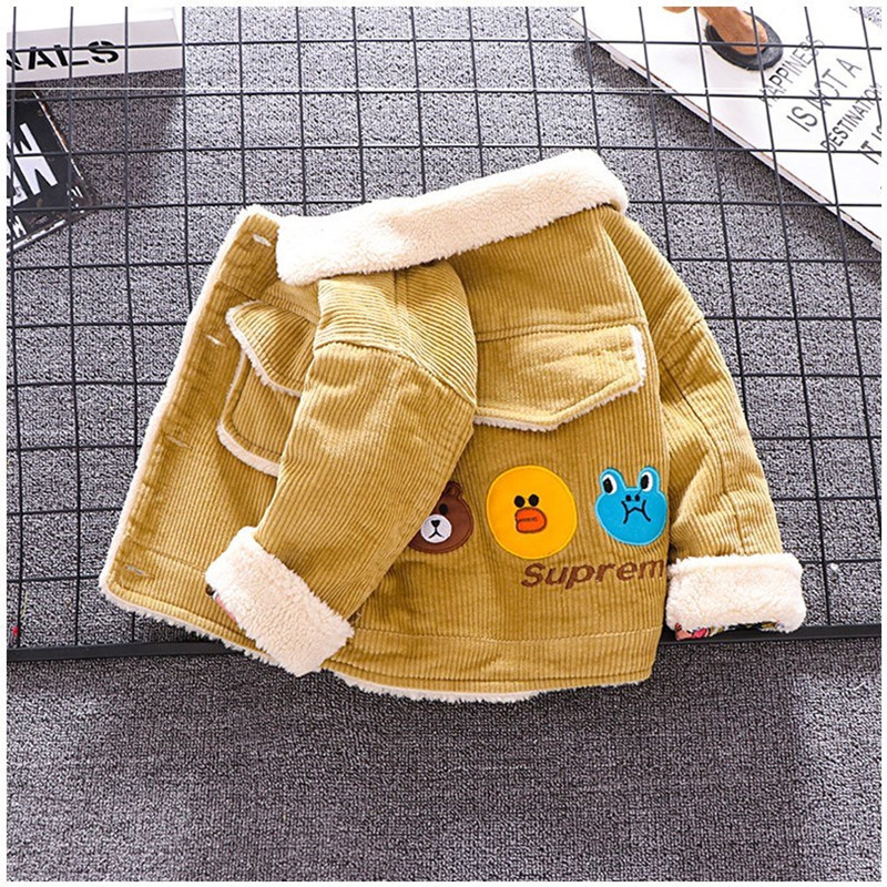 Picture of Baby 2023 cotton clothes winter fleece-lined thickened cartoon 4 Children 3 baby Autumn and Winter 2 children 1 year old boy coat fashion
