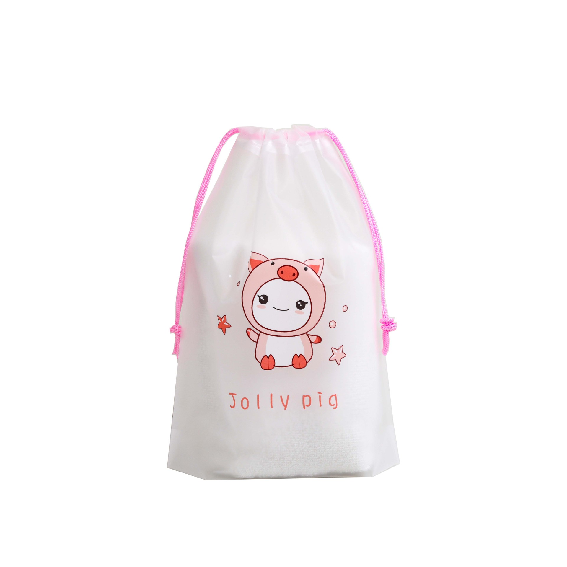 Picture of pe cute portable socks packing bag travel plastic clothing storage bag frosted drawstring bag drawstring bag wholesale