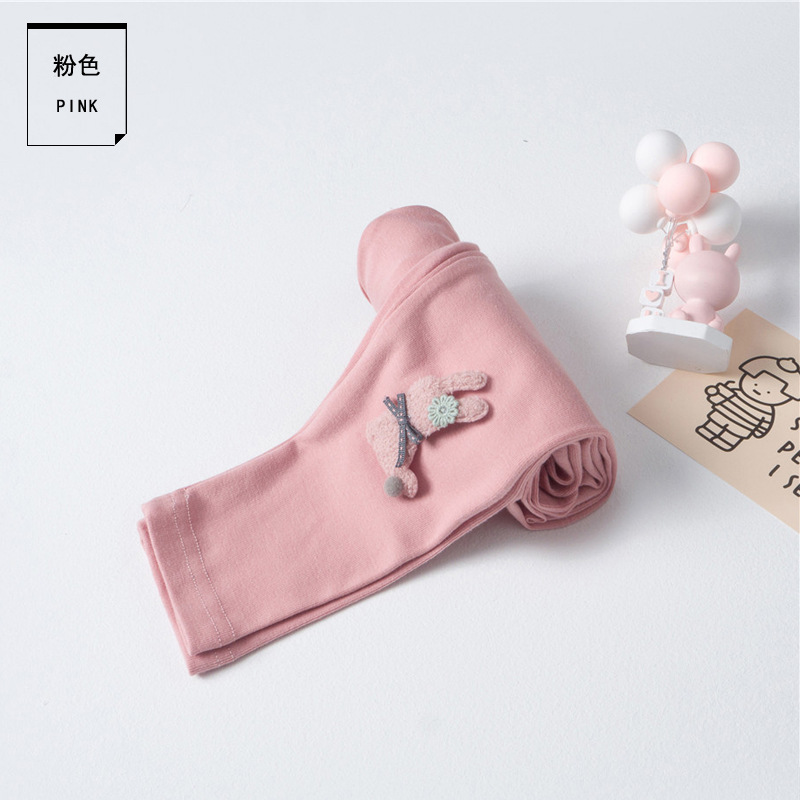 Picture of Wool Stand Girls' Leggings Spring Cartoon Children's Outer Wear Knitted Pants Girls Outer Wear Stretch Pants Solid Color