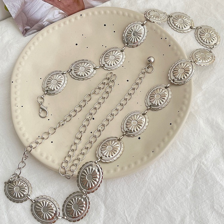 Retro Waist Chain Women's Old Metal Chain Belt Niche High-End Summer Versatile with Skirt Ethnic Style Trouser Chain