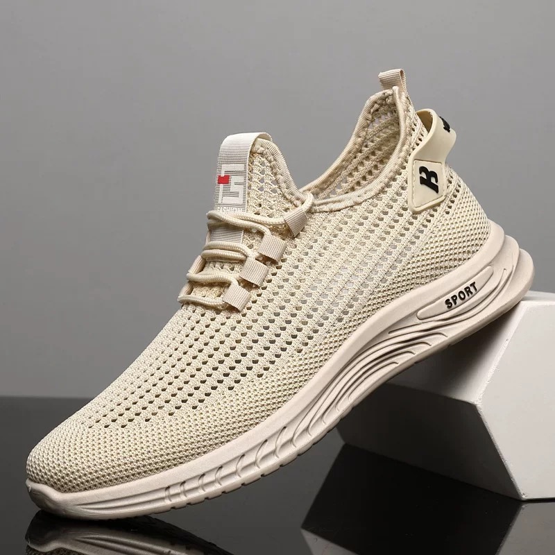 Summer Men's Shoes, Sports and Casual Shoes, Fly-Woven Mesh Hollow Breathable Running Shoes, Sports Shoes, Men's Driving Shoes, Cross-Border