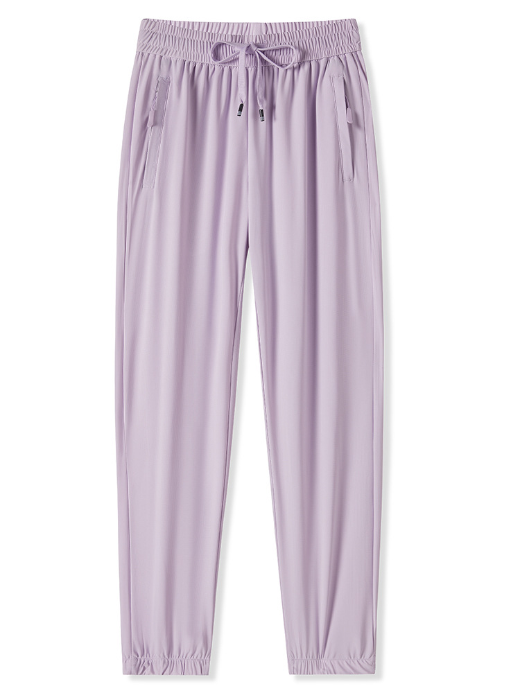 Men's Outdoor Quick-Dry Pants Summer Ice Silk Long Pants Plus Size High-Elastic Quick-Dry Sports Pants Running Straight Pants