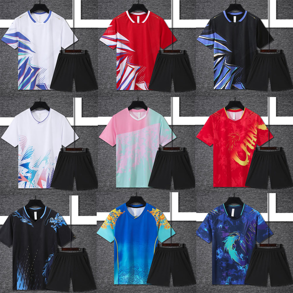 Badminton pants spring and summer quick-drying short-sleeved badminton sportswear cultural shirt suit sweat-absorbing badminton clothing customization