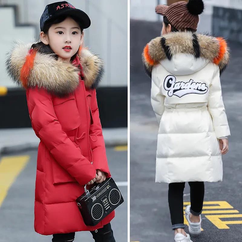 Picture of Girls' Cotton-padded Clothes 2021 New Korean Style Fashionable All-match Down Cotton-padded Jacket Mid-length Cotton-padded Jacket Trend for Middle-aged Children