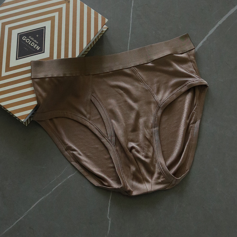 Picture of Tangge natural mulberry silk heavy fine men's knitted silk underwear briefs briefs shorts breathable and comfortable