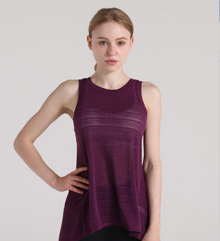 Picture of 2025 New Yoga Wear Vest Women's Quick-Drying Sports Top Beautiful Back Sleeveless Coverall Loose Fitness Wear Cover-Up Women