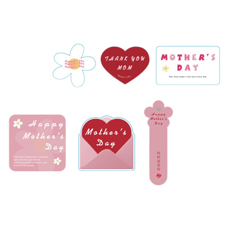 Flower Shadow Mother's Day Card Creative Graffiti Purple Dream Xinghe Light Dust Quiet Early Fresh Cartoon Hanging Card Flower Shop
