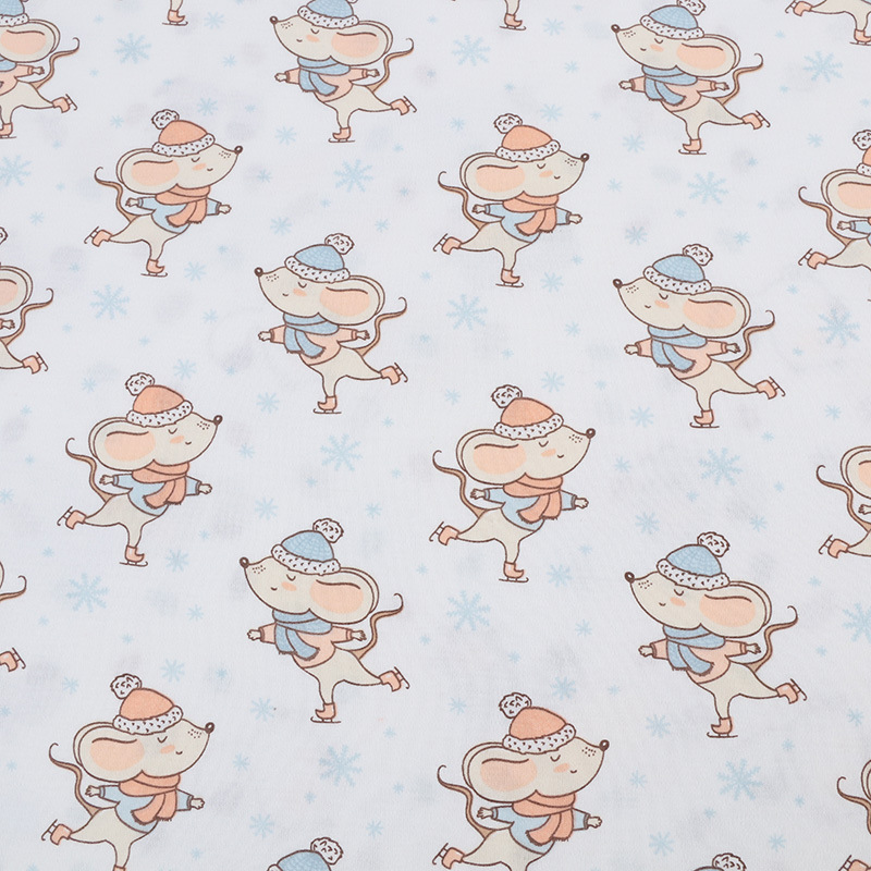 Picture of Baby Fabric 40S Cotton Printed Cotton Wool Knitted Double-sided Fabric Fabric Home Clothes Baby Clothes Fabric