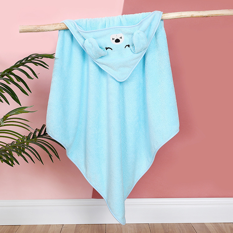 Picture of Coral fleece cartoon quilt children's hooded bath towel baby bag bath towel baby blanket soft absorbent bag single