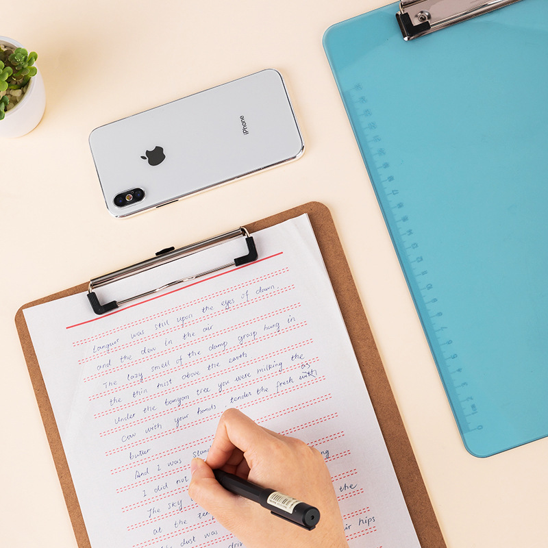 Picture of Deli 9226A4 wood board clip writing board clip reading rack student warehouse pad menu clip meeting folder