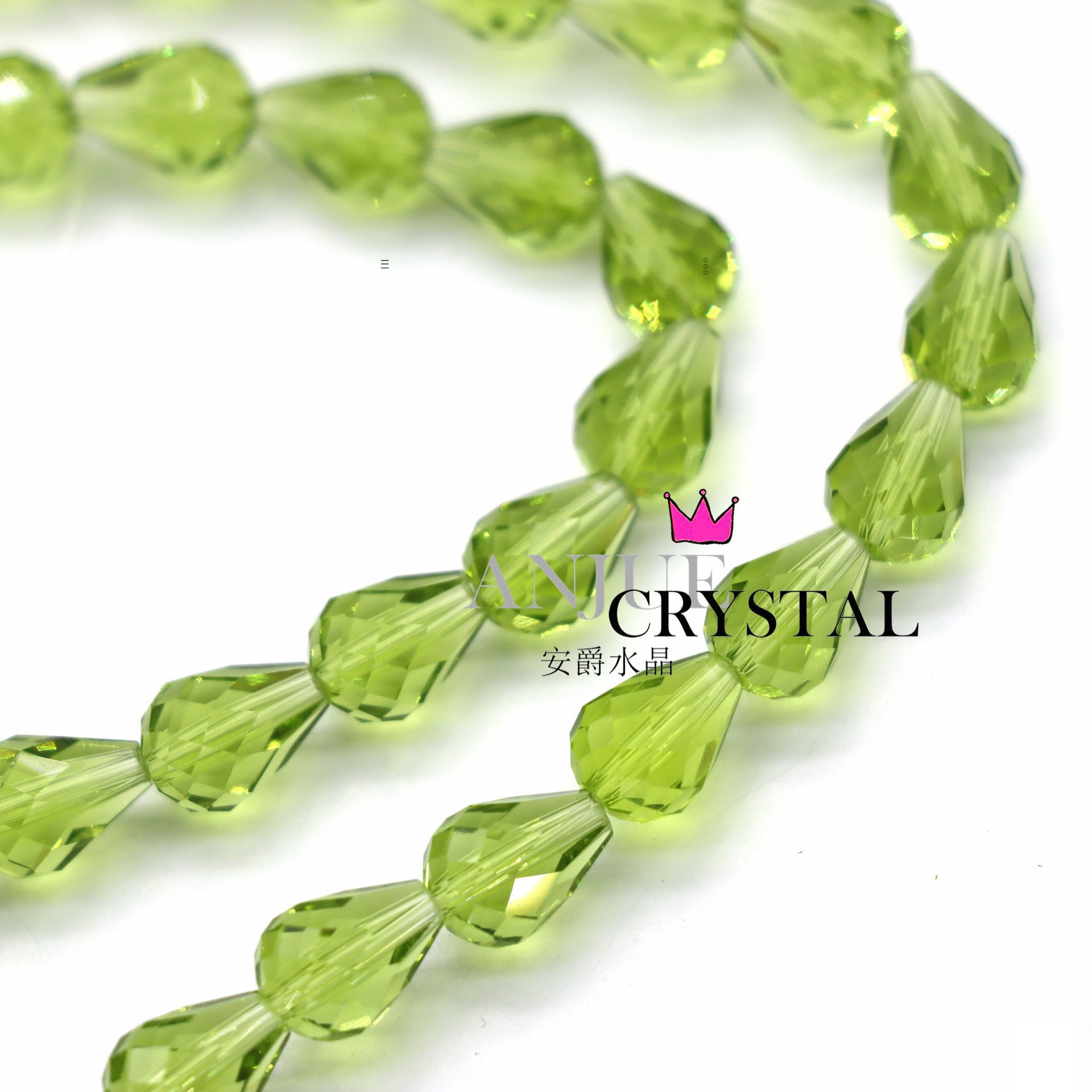 Picture of K9 Crystal through hole water drop cut surface dripping loose beads DIY handmade accessories beaded mobile phone chain bracelet hairpin