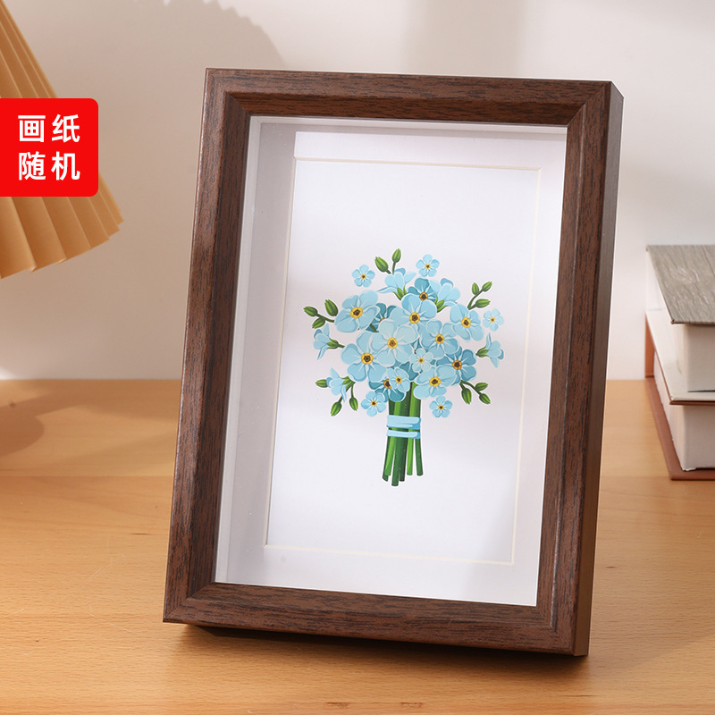 Picture of Hollow Photo Frame Stereo Photo Frame Table 5678inch Photo Frame A4 Wall Hanging Calligraphy Word Frame Dried Flower Photo Frame