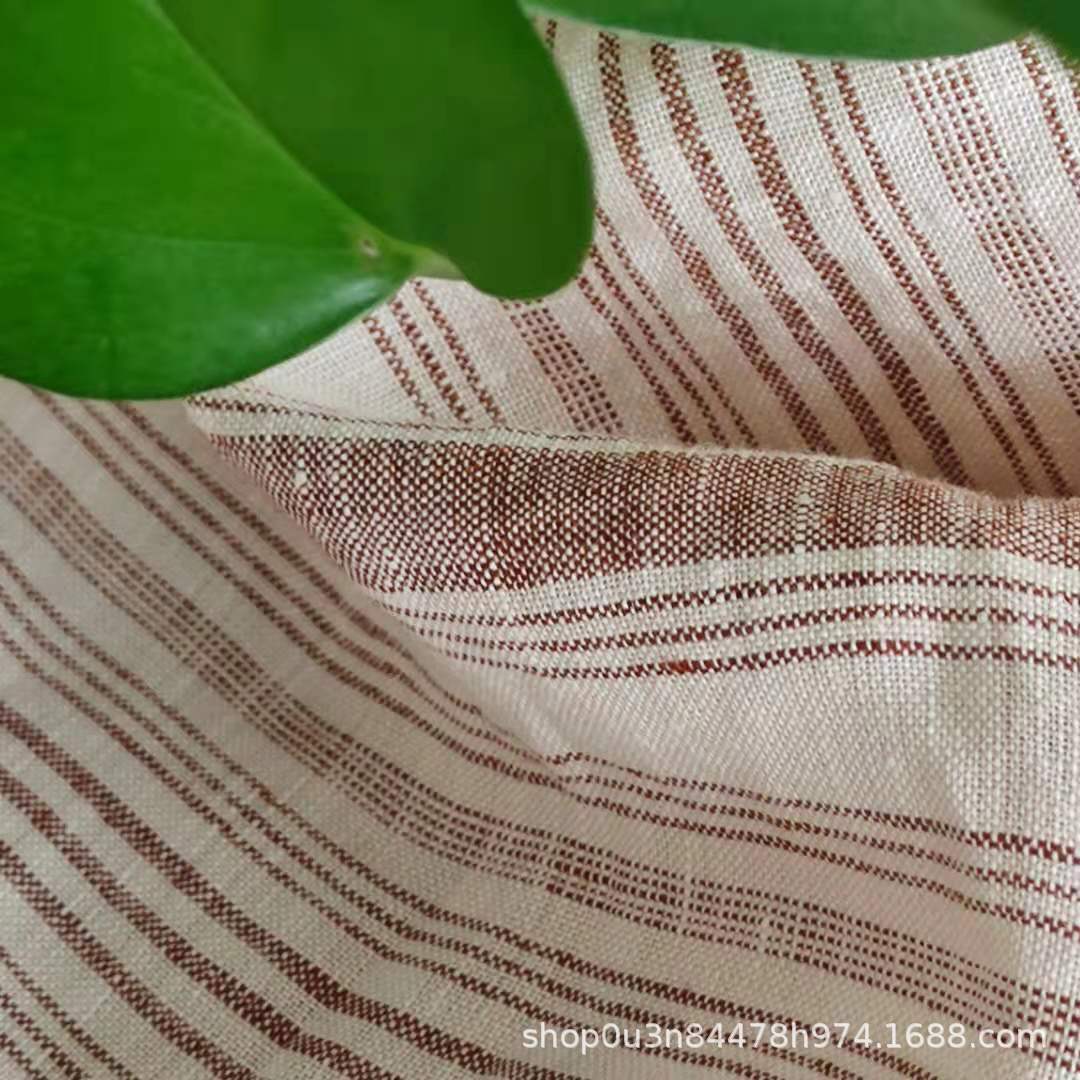 Picture of Pure Linen 280CM Horizontal Stripesd Enzyme Washing Fabric French Linen Curtain Fabric Linen Quilted Quilt Cover Cloth