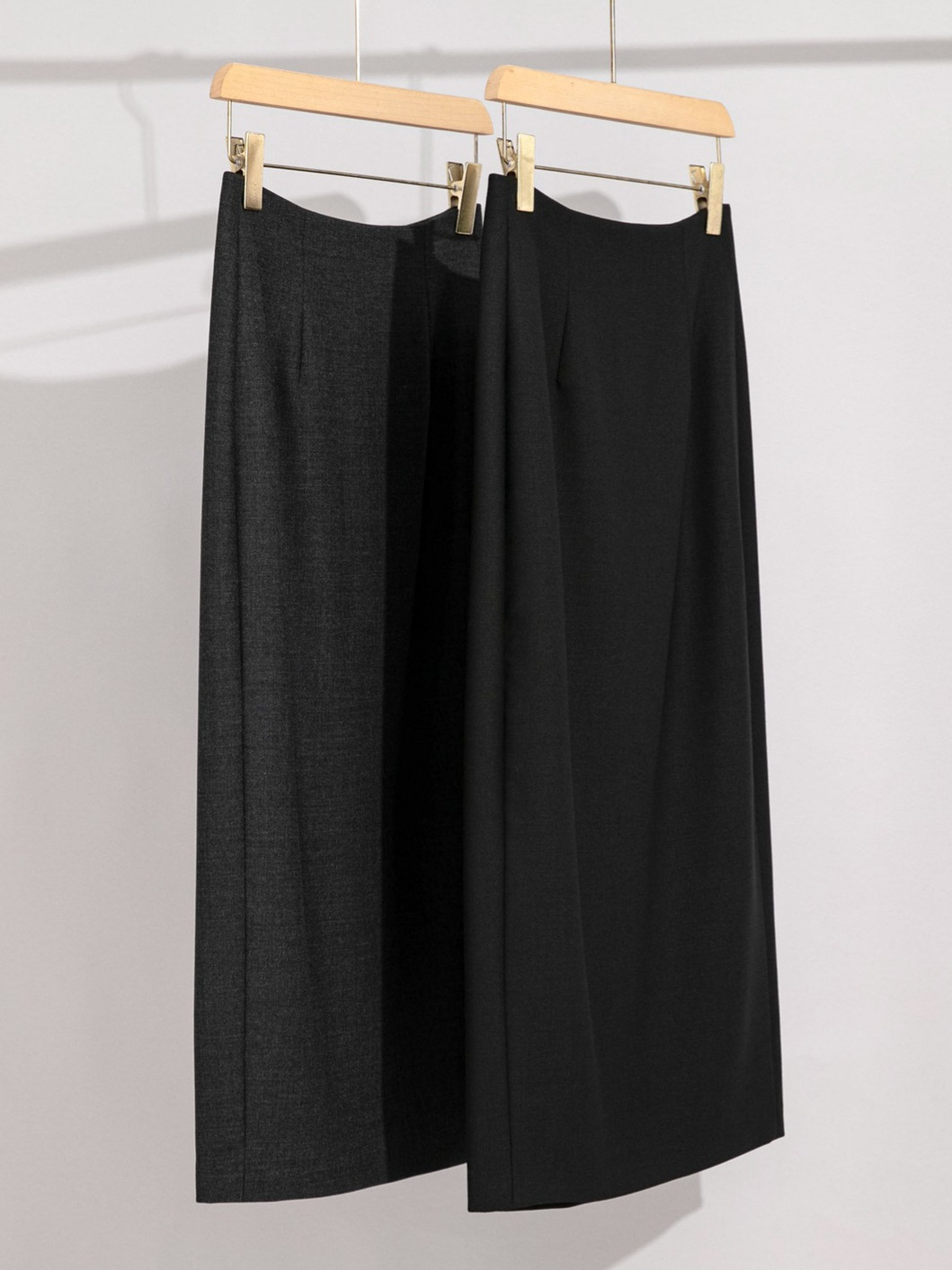 Wool Skirt Women's Professional Spring & Fall Mid-Length Hip Skirt Slit Gray Skirt Versatile Classy Simple Women's Skirt