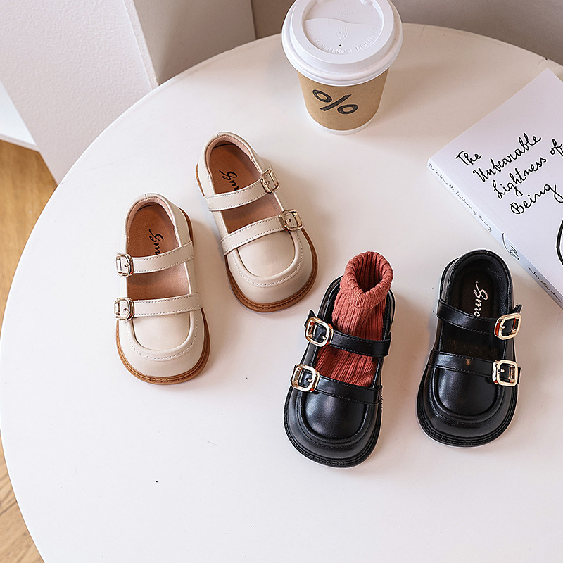 Girls Small Leather Shoes 2024 Spring and Autumn New Vintage Mary Jane Single Shoes Children's Shoes British Style Baby Princess Shoes