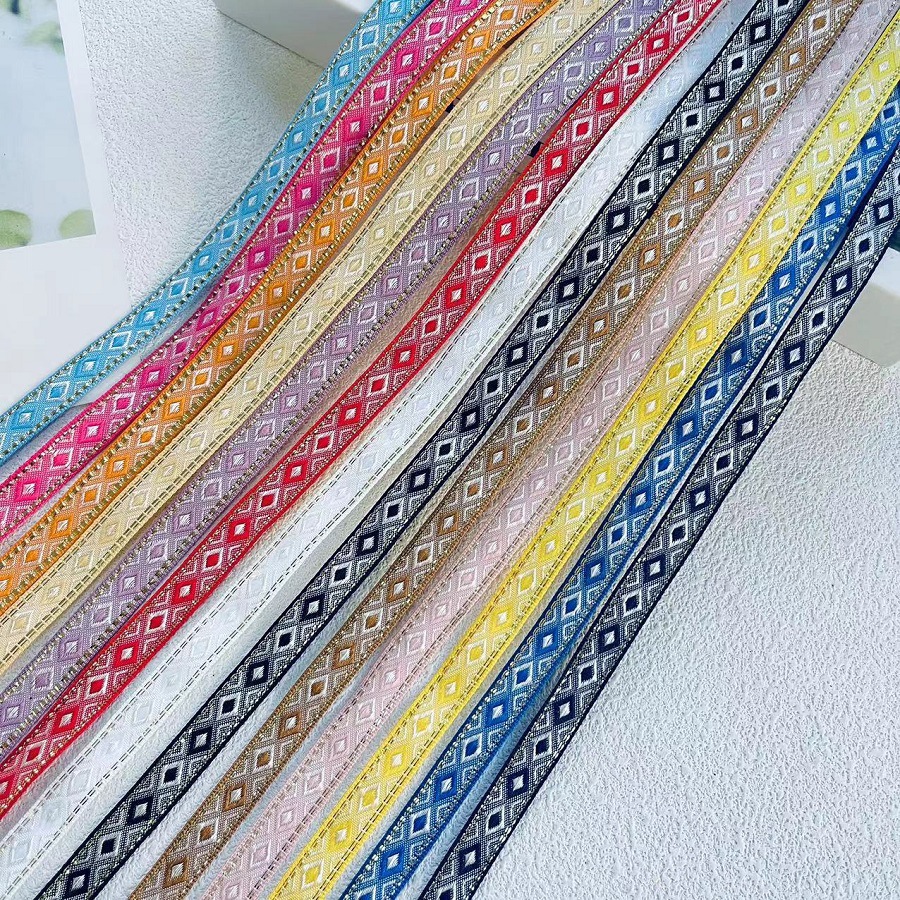 National Jacquard Ribbon National Style Small Fresh Quadrilateral Square Garment Accessories AH-2852 Width 1.2CM
